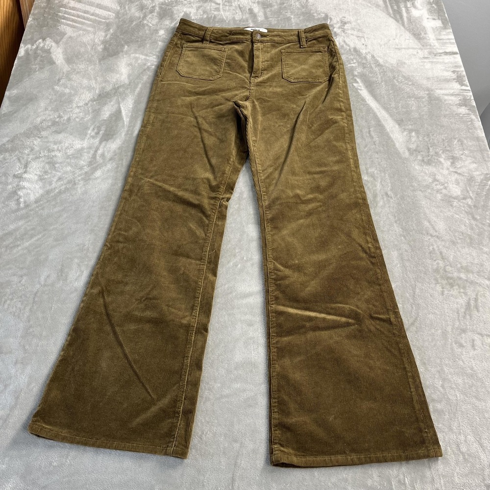 Mica Denim Pants Womens 32 Brown Corduroy Flare Leg‎ High Rise Boho Western